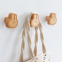 PUSELIFE Logo personnalisé décor à la maison en bois hêtre Animal manteau crochets muraux en bois vêtements tenture murale crochet en bois