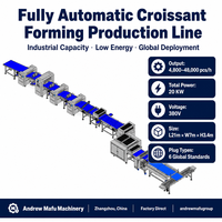 Ligne de production automatique de croissants à grande vitesse ADMF, machine à fabriquer du pain croissant, équipement de boulangerie industrielle pour usine