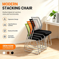 Chaise de bureau cantilever empilable en maille, ergonomique et respirante, avec options multicolores, idéale pour les conférences, les visiteurs, les hôtels et les écoles