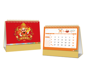2025 Custom Logo Printed Spiral Wire Monthly Small Pocket Cartoon Calendar Kraft Paper Office Display Table Calendar