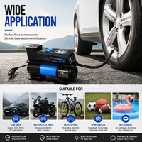 Heavy Duty 12V Tire Inflator with Mechanical Pressure Gauge LED Light Factory Direct