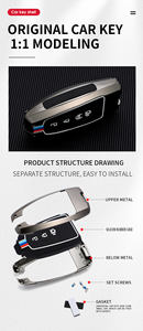 Étui de protection pour clé de voiture en alliage de zinc et gel de silice pour <span class=keywords><strong>Ford</strong></span> Lincoln F350 EXPLORER Mustang, porte-clés, accessoires de sac - Product Image 5