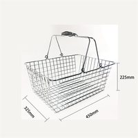Panier en treillis métallique à vente chaude, panier de rangement pour collations de salon à la maison, panier de supermarché avec poignée
