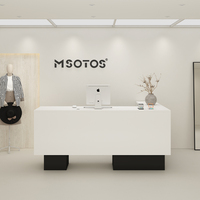 Magasin de vêtements moderne pour femmes Bureau d'accueil Petite table de bar en bois massif noir Comptoir de caisse pour salon de coiffure Simple et élégant