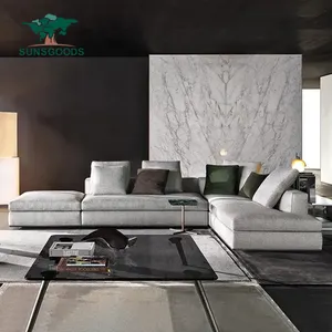 Modern L Shape Velvet Fabric Sectional Corner Sofa Living Room Furniture Luxury Solid Wood Frame Couch Sofas