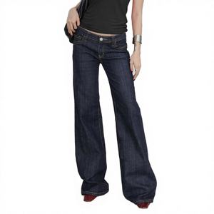 กางเกงคาร์โก้ทรงปกติขายส่ง เอวกลาง ลายสก็อต ผ้ายีนส์เดนิมสีพื้น แต่งกระดุม เป็นมิตรกับสิ่งแวดล้อม กันลม - Product Image 4