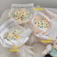 Kit de fabrication de bouquet de roses à trois pétales personnalisable en usine, en PVC souple, luxueux, réaliste, éternel, pour la Saint-Valentin et le Festival Qixi