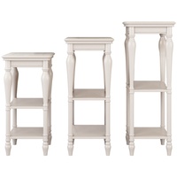 Support à fleurs et étagère de rangement à trois niveaux en bois de hêtre massif, style campagnard américain, pour salon et balcon