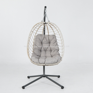 Leisure Outdoor Metal Rattan Garden Hanging Chair Indoor Living Room <b>Swing</b> Chair Rope Folding Furniture Chair - Product Image 2