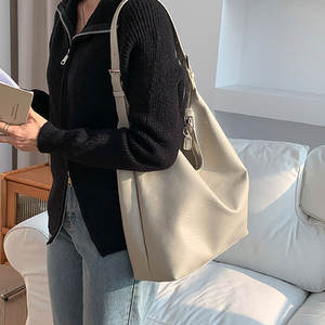 Sacs à bandoulière en cuir PU souple en gros pour femmes et filles, sac à main, sac fourre-tout avec fermeture éclair, sacs à main simples et élégants pour femmes - Product Image 3