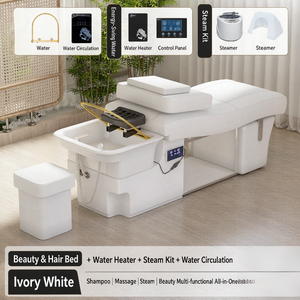 Sillón de Peluquería Negro con Vaporizador, Unidad de Lavado y Masaje para el Cabello, Equipo de Salón de Belleza - Product Image 2