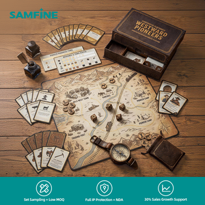 Jeu de société interactif personnalisé et écologique : Train, dés, cartes, jeu de rôle western, cartes de stratégie pour jeu de groupe - Product Image 1