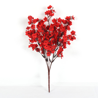 Bunga Gypsophila Buatan China 35cm, Buket Vas Dekorasi Rumah Modern Merah Putih untuk Pernikahan Natal Hari Ibu