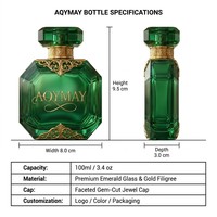 Flacon de parfum carré transparent en verre de 100 ml avec pompe pulvérisatrice, impression de logo personnalisée, emballage en boîte cadeau