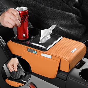Selected <b>Leather</b> Armrest Pad Multi Function, High Elastic Sponge Heightening Durable Universal Fit, for BMW Toyota Honda - Product Image 4