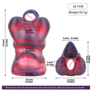 Scarlet-Scaled Tyrannosaurus Fantasy Male <b>Masturbator</b> 3D Textured Silicone Stroker Internal Massage Channel Adult Pleasure Toy - Product Image 6