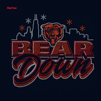 Transfert thermocollant en strass motif 'Bear Down' pour vêtements, design 'She's From Illinois' en cristal brillant à fixation à chaud