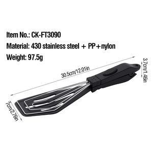 Espátula y Pinzas 2 en 1 Antiadherentes <span class=keywords><strong>de</strong></span> Nylon y Acero Inoxidable para Cocinar, Pinzas para Freír Carne, Voltear Pescado y Ensaladas - Product Image 5