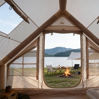 Tente gonflable de camping quatre saisons légère de 12 m² avec une chambre, grande porte, grande tente gonflable en TPU pour le camping