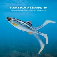 3D Eyes T-Tail Soft Silicone Bass Appât Artificiel Multicolore Naufrage Rapide Leurre de Pêche en Mer Profonde pour Marlin Mer Bateau Pêche