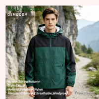 Blouson bomber coupe-vent à capuche pour homme avec fermeture éclair, service OEM, logo frontal – Idéal pour l'alpinisme et la randonnée en extérieur