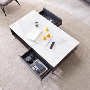 Meuble TV de luxe en <span class=keywords><strong>pierre</strong></span> frittée noir et blanc pour salon, villa, maison - Product Image 6