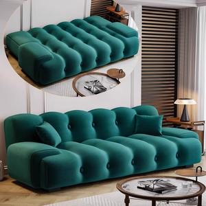 Canapé-<span class=keywords><strong>lit</strong></span> convertible de luxe moderne avec rembourrage en velours pliable pour l'appartement, le salon, le canapé-<span class=keywords><strong>lit</strong></span> à double usage - Product Image 1