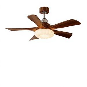Ventilateur de plafond en fer à 5 pales de style rétro américain avec télécommande et éclairage à spectre complet protecteur pour les yeux - Product Image 1