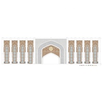 Mosaïque géométrique islamique en marbre pour mosquée, motif incrusté au jet d'eau, carrelage de sol en pierre pour mosquée