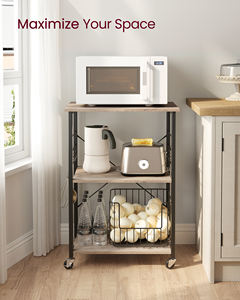 <span class=keywords><strong>VASAGLE</strong></span> Offre Spéciale étagère de rangement industrielle pour micro-ondes avec roulettes étagère de <span class=keywords><strong>cuisine</strong></span> avec 3 étagères chariot de service - Product Image 2