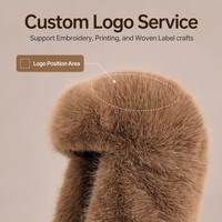 Chapeau Ushanka Russe de Luxe en Fausse Fourrure de Renard, Chaud et Épais pour l'Hiver, avec Cache-Oreilles, Vente en Gros, Logo Personnalisé, Style Trapper Bomber