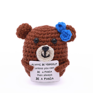 Cross-border finished handmade crochet doll, cute hugging <b>bear</b>, creative emotional support Valentine's Day gift. - Product Image 2