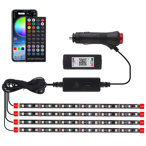 Accessoires d'intérieur de voiture Lumières d'ambiance Bandes lumineuses LED intelligentes Lumière intérieure LED avec application RGB Pédale automatique Décoration de voiture - Product Image 1