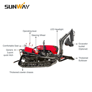 Mini-bulldozer agricole sur chenilles en caoutchouc de 60 CV avec <span class=keywords><strong>Buildozer</strong></span> / Bulldozer - Product Image 2