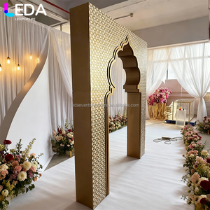 LEDA yeni stil dekor akrilik çerçeve altın ayna düğün zemin giriş kapısı ve sahne için - Product Image 1