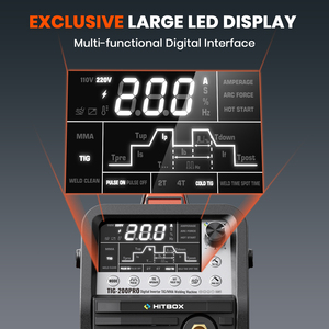 HITBOX TIG200PRO : Soudeuse numérique 6-en-1 avec support TIG ACDC <span class=keywords><strong>à</strong></span> <span class=keywords><strong>froid</strong></span> pour souder l'aluminium - Product Image 2