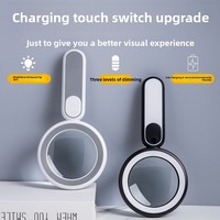Portable Handheld Magnifying Glass 21 Warm-and-Cool LEDs USB-Charged Touch-Sensitive Switch Seniors' Reading Appraisal