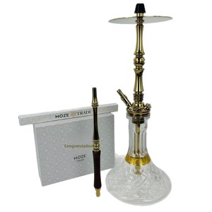 Chicha arabe Moze Tradi M Nouveau Style Planet Gold en acier inoxydable miroir, avec boîte cadeau haut de gamme et foyer à chicha à tuyau unique - Product Image 5