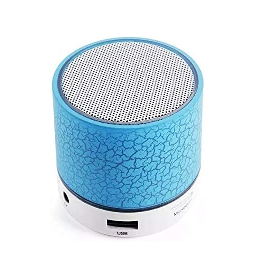 Mini Wireless Speaker RGB LED Lighting USB/TF Card Reader FM Radio Subwoofer 2W Output Battery Operated Auxiliary for Computers