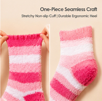 Chaussettes en polaire corail pour femmes, douces, moelleuses et chaudes, chaussettes d'intérieur en peluche pour l'hiver avec de jolis motifs roses