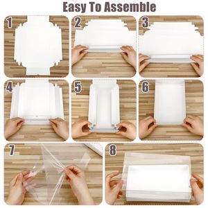 Cajas Transparentes Blancas para Galletas <span class=keywords><strong>con</strong></span> Ventana Completa, Empaque de Regalo para Panadería, para Dulces Cubiertos de <span class=keywords><strong>Chocolate</strong></span>, Cakesicles, Pretzels, Recuerdos de Fiesta - Product Image 4