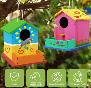 Fabricant moderne Vente en gros DIY maison d'oiseau en bois à la main nichoir en bois nichoir - Product Image 5