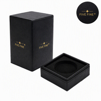 Boîte cadeau rigide en cuir PU marron de luxe avec logo estampé à chaud or, boîtes à vin rouge personnalisées avec insert en velours noir