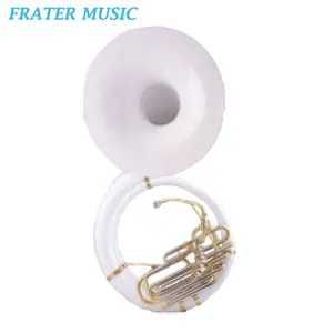 High Grade Bb tone white Fiberglass Sousaphone with plastic bell (JSH-150)