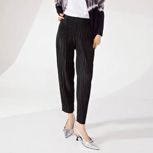 Pantalon plissé décontracté style coréen pour femme, taille élastique, longueur cheville, été, 100% polyester, vente en gros, Bazar - Product Image 5