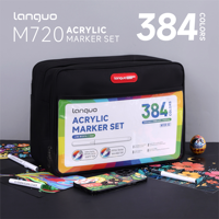 Ensemble de stylos marqueurs acryliques à pointe pinceau Languo 384 couleurs