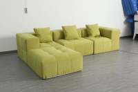 Canapé convertible carré en mousse à mémoire de forme hautement résiliente, fauteuil paresseux extensible pour appartement et villa, personnalisable OEM