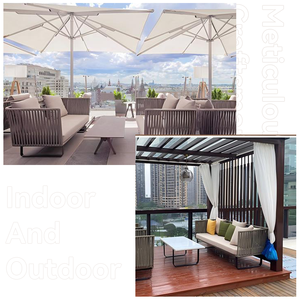Set Tavolo da Pranzo da Esterno con Sedie in Corda, Mobili Artigianali Personalizzati, Mobili in Marmo, Mobili in Rattan - Vendita all'Ingrosso Diretta dalla Fabbrica - Product Image 5