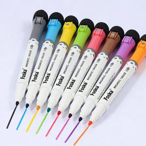 FOSKA Lot <span class=keywords><strong>de</strong></span> 8 marqueurs effaçables à sec magnétiques à pointe fine, faible odeur, colorés, avec capuchon effaceur pour enseignants, bureau, école, fournitures <span class=keywords><strong>de</strong></span> classe - Product Image 3