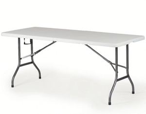 hot selling 6ft white portable plastic fold in half table for events